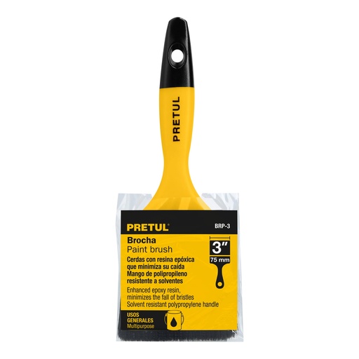 [21528-BRP-3] Brocha uso general de 3' con mango de plástico, Pretul, 