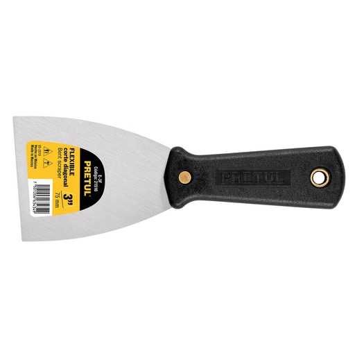 [21515-E-2F] Espátula flexible 2' con mango de plástico, Pretul, 