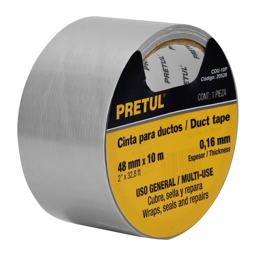 [20528-CDU-10P] Cinta para ducto 10m x 48mm, espesor 0.16mm, Pretul, 
