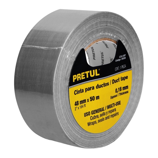 [20530-CDU-50P] Cinta para ducto 50m x 48mm, espesor 0.16mm, Pretul, 