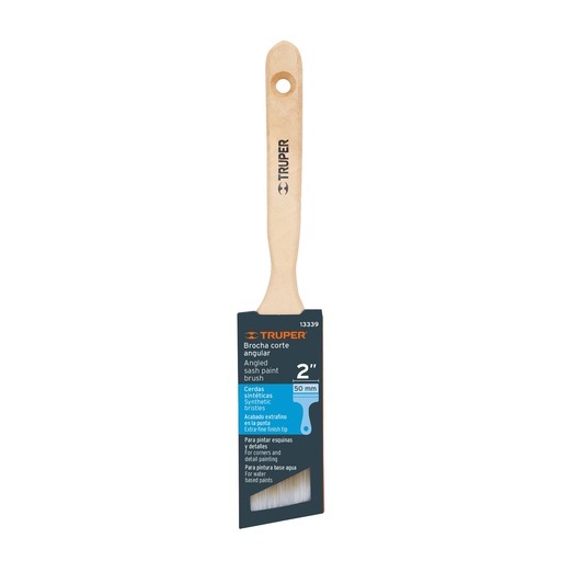 [13339-BRT-2AS] Brocha cerdas sintéticas 2' corte angular, mango de madera, 